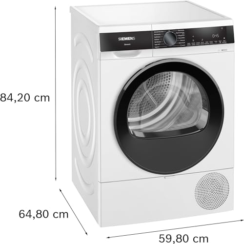 Siemens WQ33G2D40 Wärmepumpentrockner für 8 kg Wäsche, iQ500, A+++, 176 kWh/Jahr, speedPack, autoDry, Outdoor-Programm, Weiß - 6