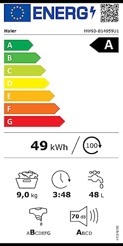 Haier I-PRO SERIE 5 HW90-B14959U1 Waschmaschine / 9 kg / A - beste Effizienz / Direct Motion Motor - absolut leise / Smart Home - Wi-Fi & hOn App / XL-Trommel / Refresh-Dampfprogramm / ABT - 9