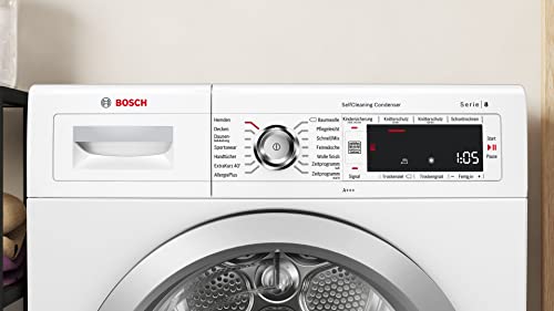 Bosch Wärmepumpentrockner für 8 kg Wäsche, Serie 8, A+++, 176 kWh/Jahr, Auto Dry, Anti Vibration-Design, Comfort Control, Sensitive Drying-System, Allergie Plus, Weiß, WTW875W0 - 3